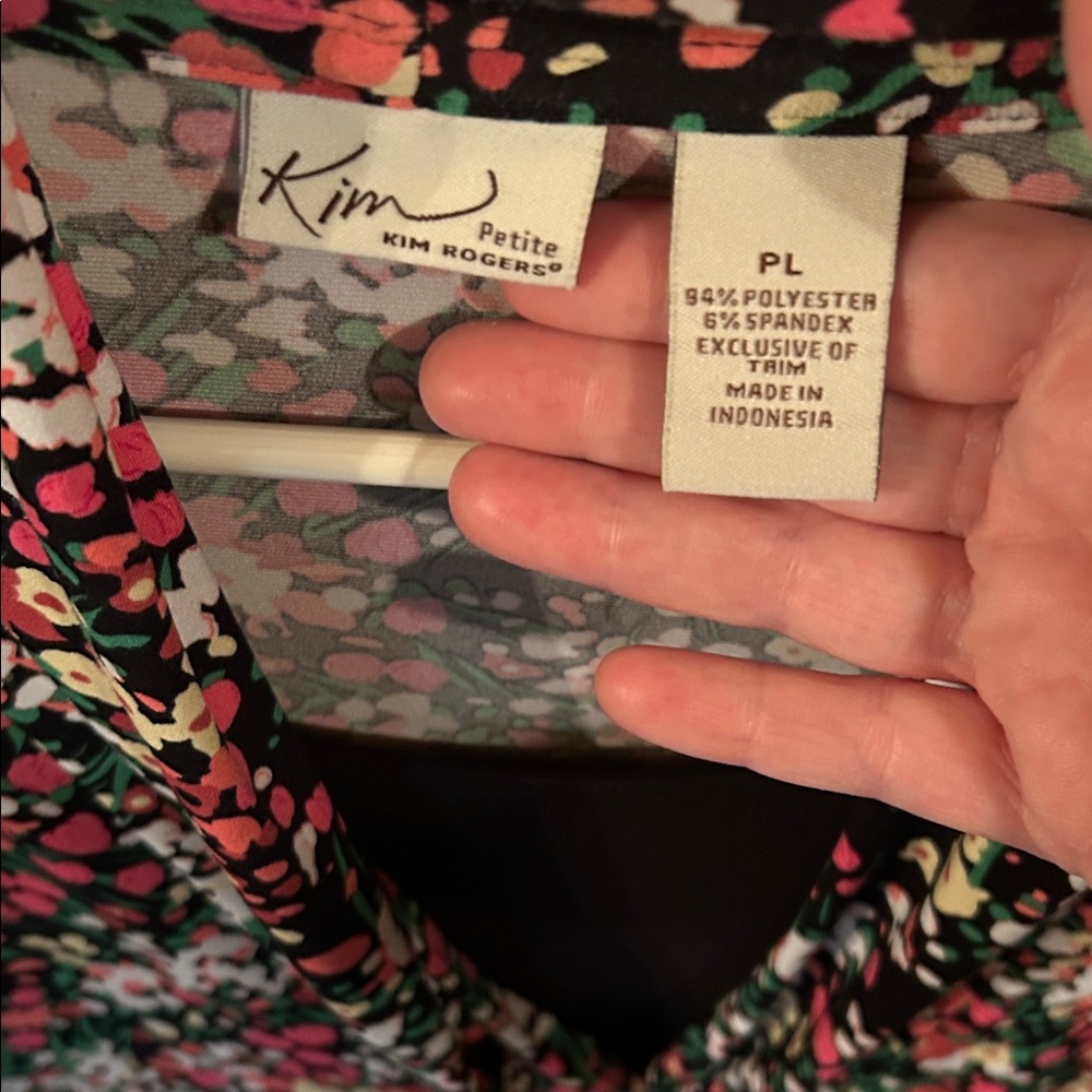Kim Rogers Women's Floral Blouse - Black, Pink, White - Picture 2 of 2